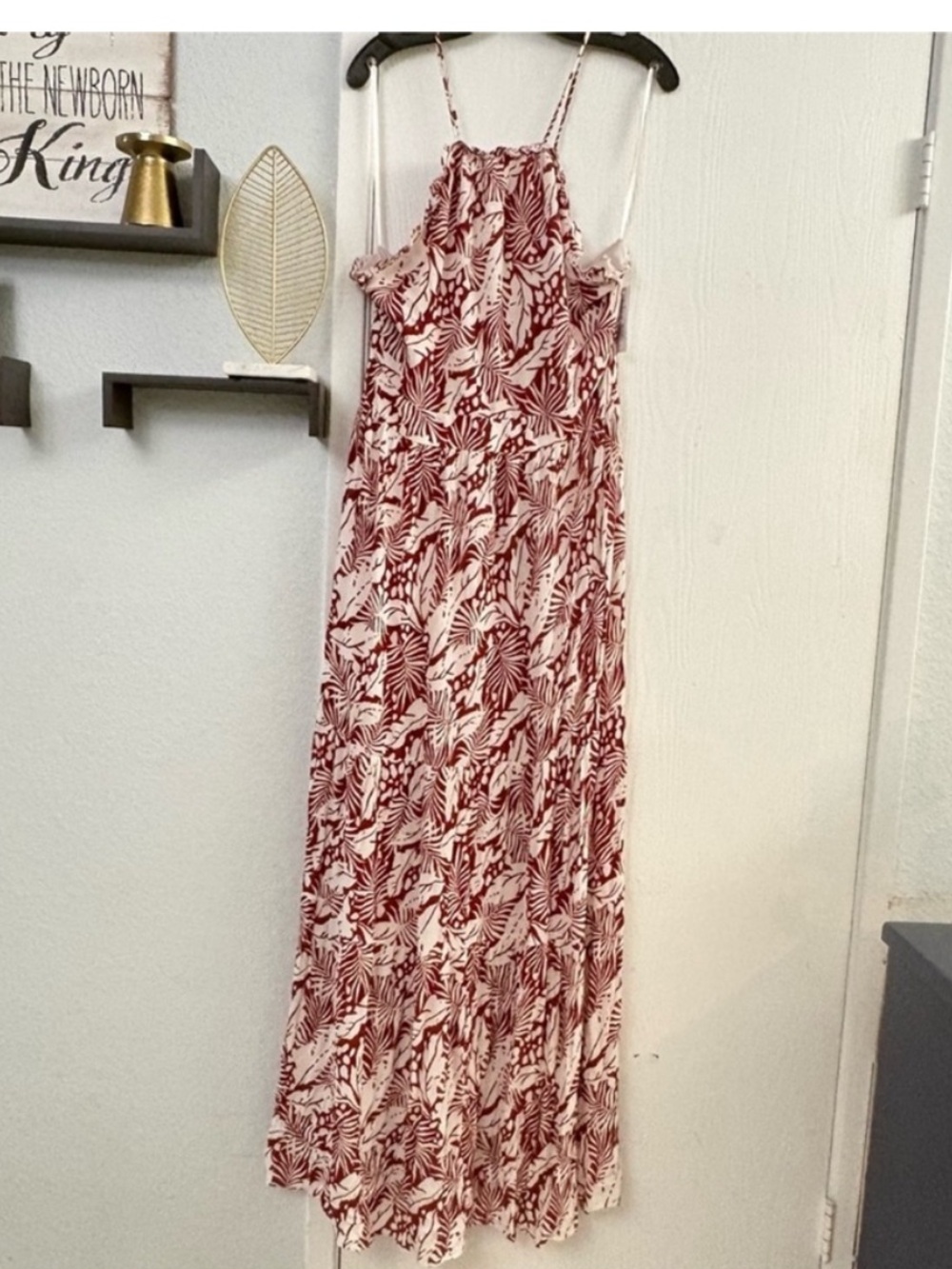 Alexia Admor KiraTan Brown
Palm  High-Neck Sleeveless 
Floral Maxi Dress Size 14